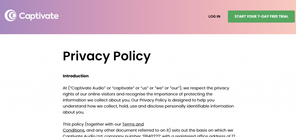 captivate.fm privacy policy